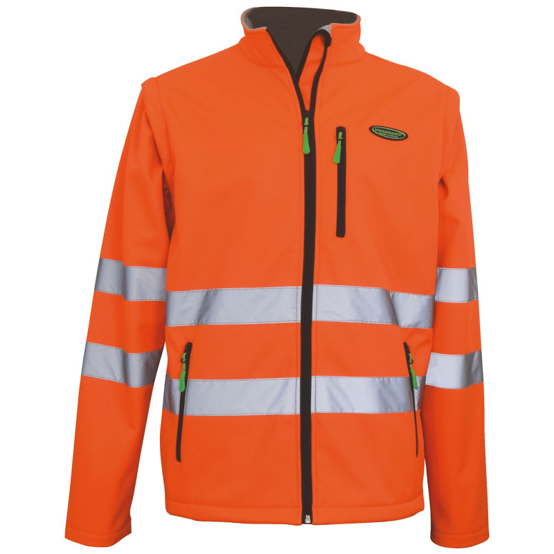 SOFTSHELL CONFORT MANCHES AMOVIBLE FLUO ORANGE