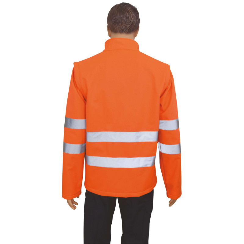 SOFTSHELL CONFORT MANCHES AMOVIBLE FLUO ORANGE