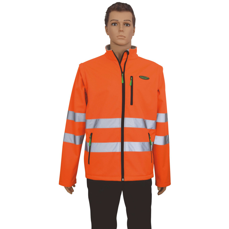 SOFTSHELL CONFORT MANCHES AMOVIBLE FLUO ORANGE