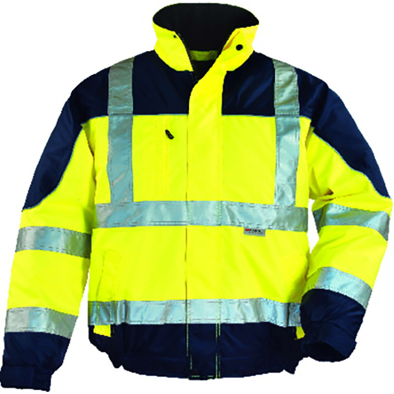BLOUSON AIRPORT BOMBERS HV JAUNE FLUO/BLEU