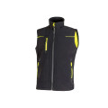 GILET SOFTSHELL UNIVERSE BLACK CARBON NOIR/JAUNE