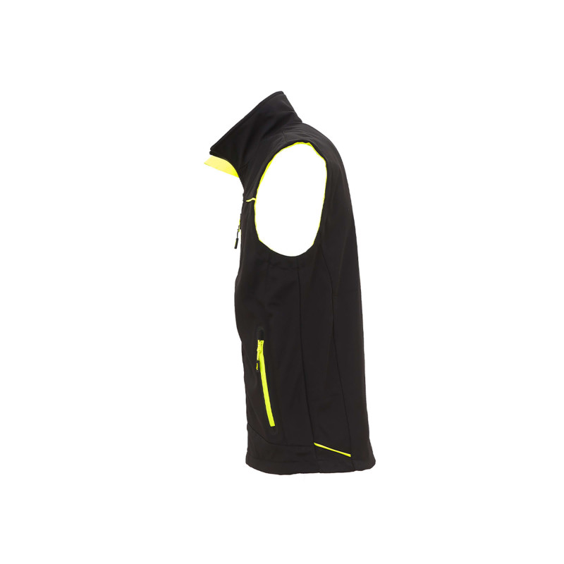 GILET SOFTSHELL UNIVERSE BLACK CARBON NOIR/JAUNE