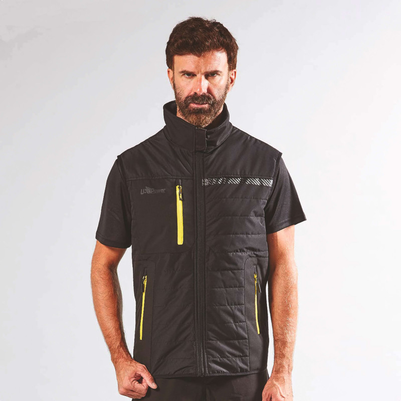 BODYWARMER WALL BLACK CARBON NOIR/JAUNE