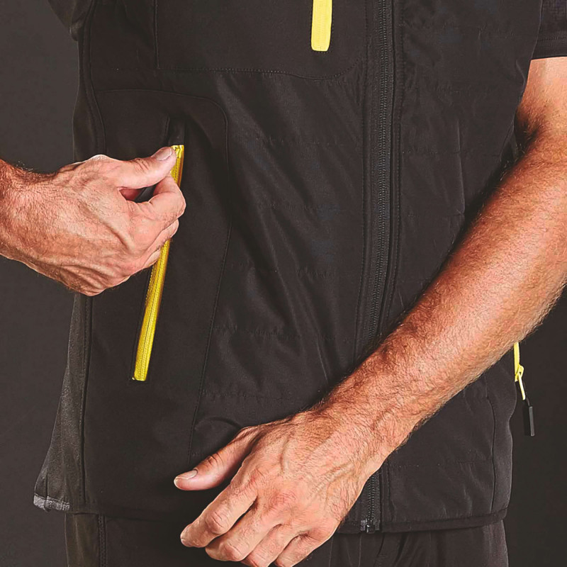 BODYWARMER WALL BLACK CARBON NOIR/JAUNE