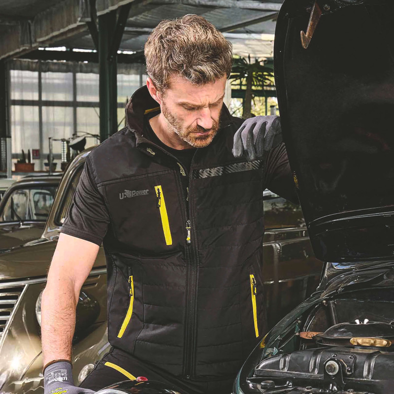BODYWARMER WALL BLACK CARBON NOIR/JAUNE