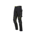 PANTALON ATOM SLIM STRETCH BLAK CARBON NOIR/JAUNE
