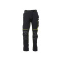 PANTALON ATOM SLIM STRETCH BLAK CARBON NOIR/JAUNE