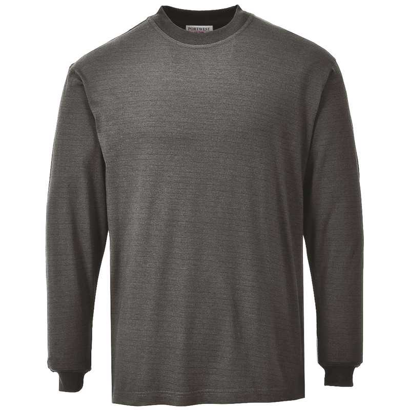 T-SHIRT GRIS FLAMME RESISTANT/ANTISTATIQUE MANCHES LONGUES