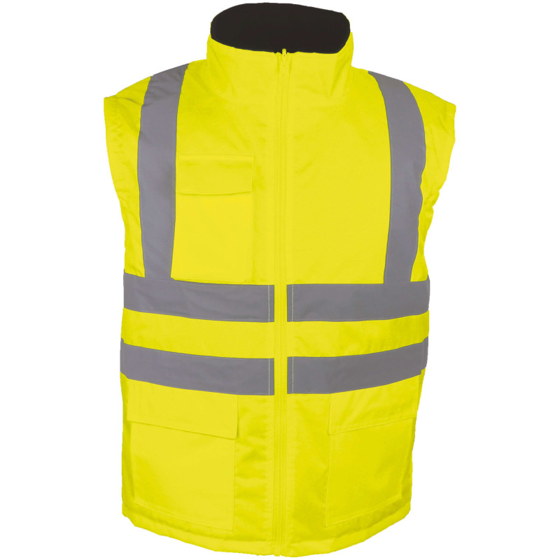 GILET DE SIGNALISATION JAUNE HV DOUBLE POLAIRE