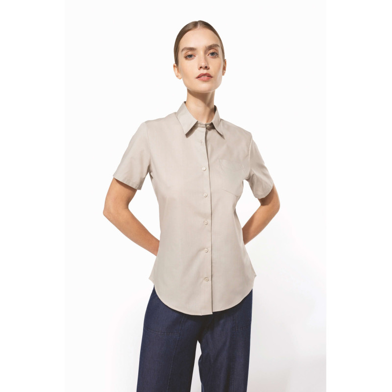 CHEMISE BEIGE MANCHES COURTES FEMME  
