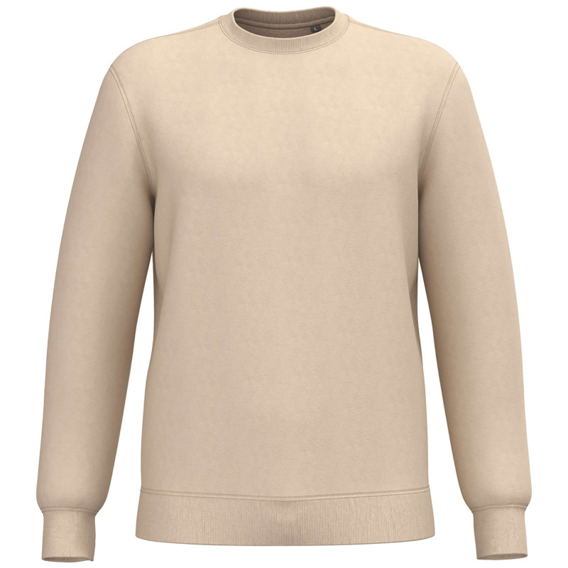 SWEAT-SHIRT RECYCLE COL ROND K4040 LIGHT SAND