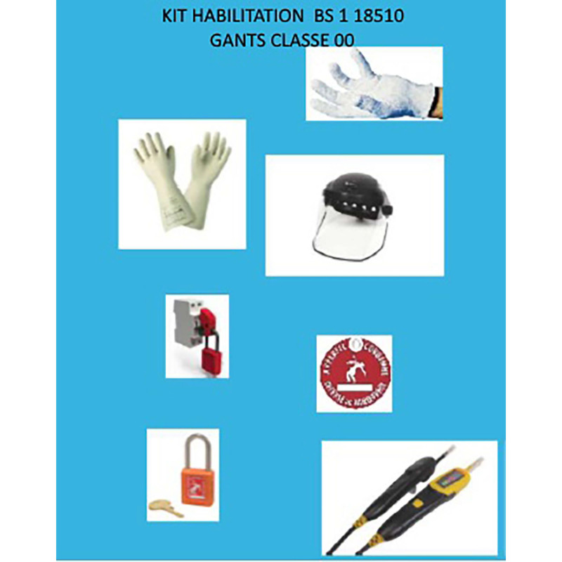 KIT D'HABILITATION BS1 - GANTS LATEX CLASSE 00