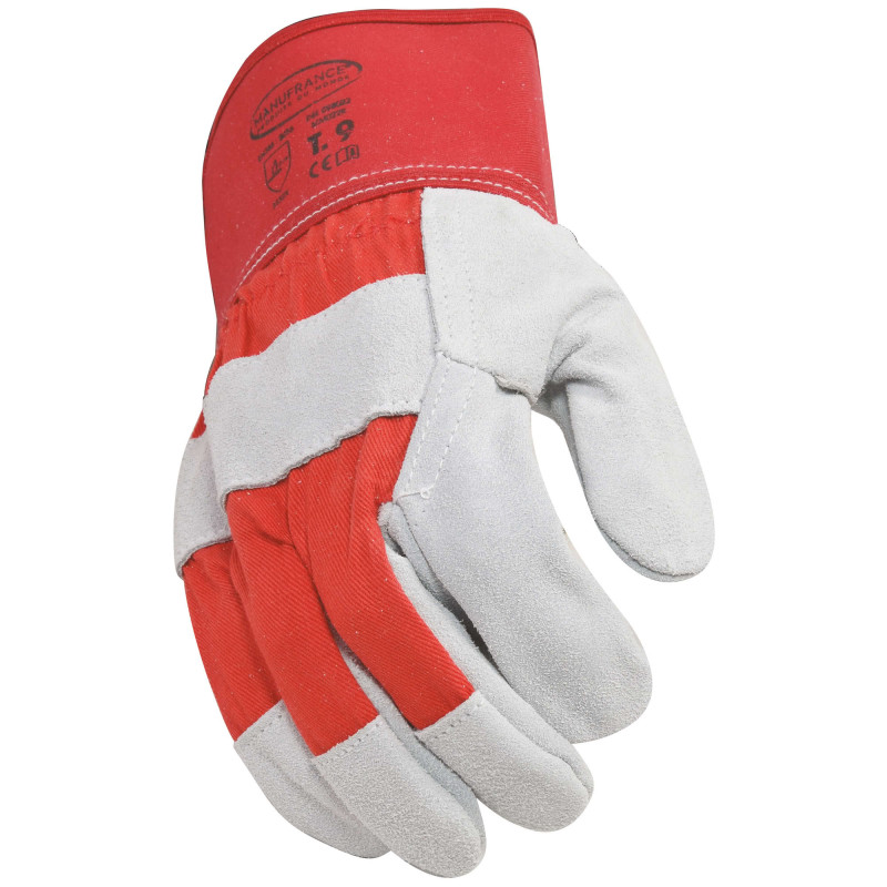 GANTS CUIR GROS OEUVRE ROUGE