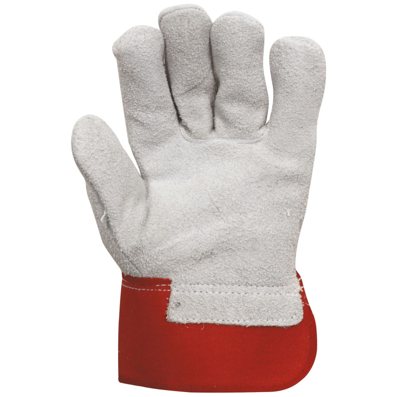 GANTS CUIR GROS OEUVRE ROUGE