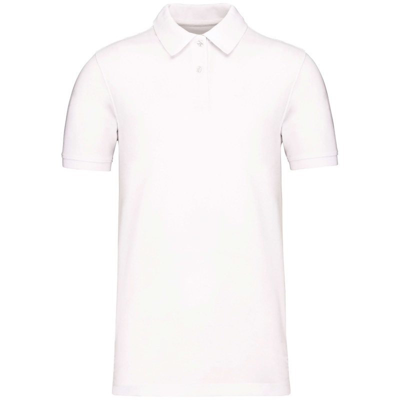 POLO PIQUE BIO 180 HOMME BLANC  

