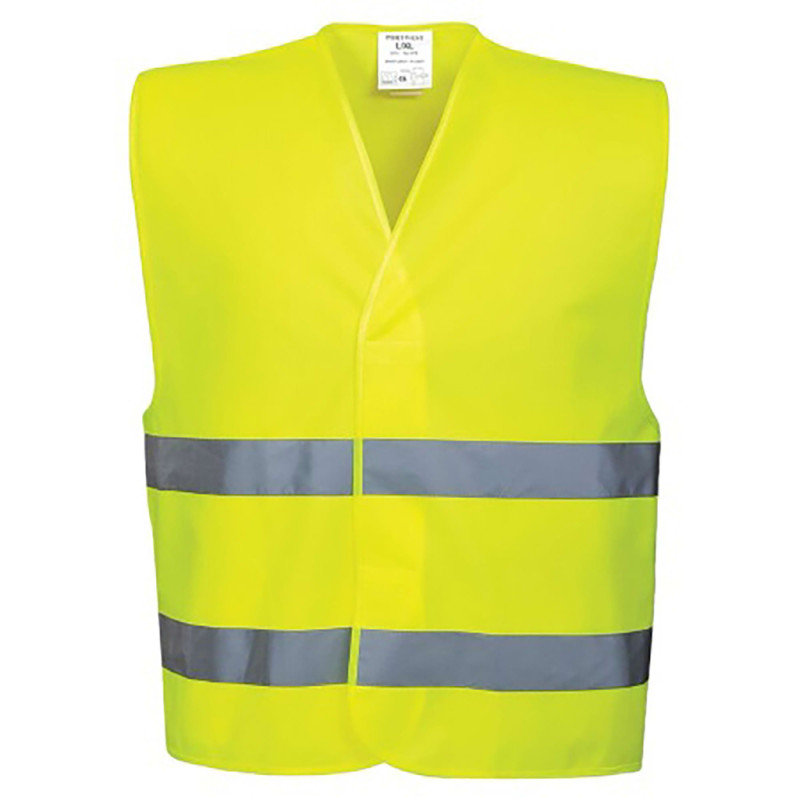 GILET DOUBLE CEINTURE HAUTE VISIBILITE JAUNE FLUO