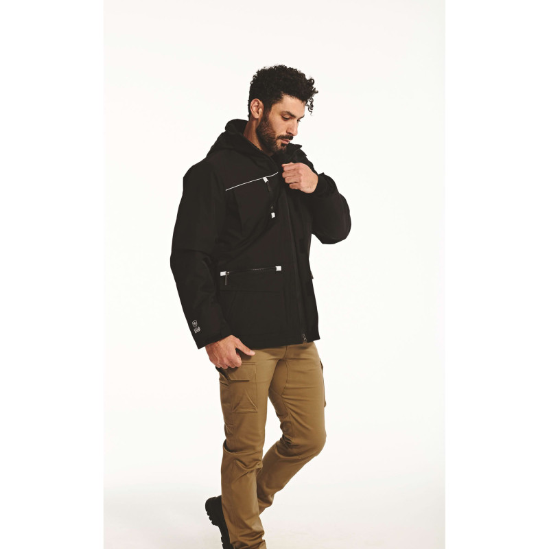 PARKA INSULATED WORK AVEC CAPUCHE NOIR 189GR