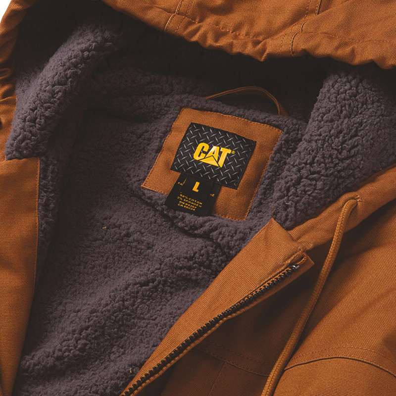 BLOUSON HOODED SHERPA LINED CAT BRONZE