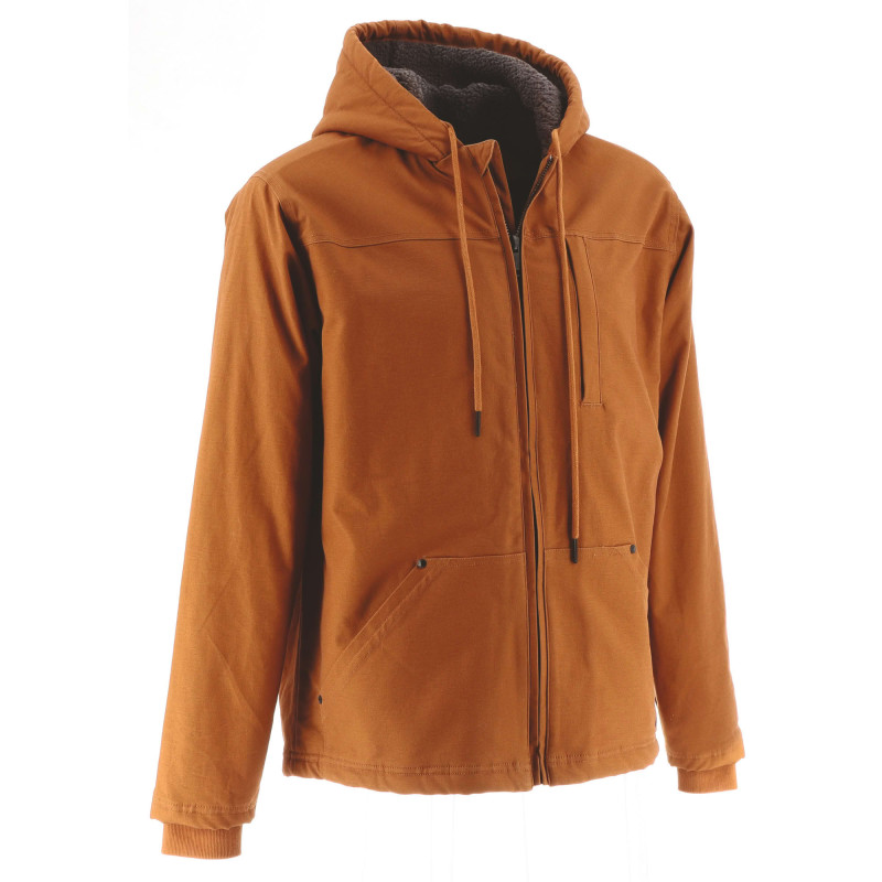 BLOUSON HOODED SHERPA LINED CAT BRONZE