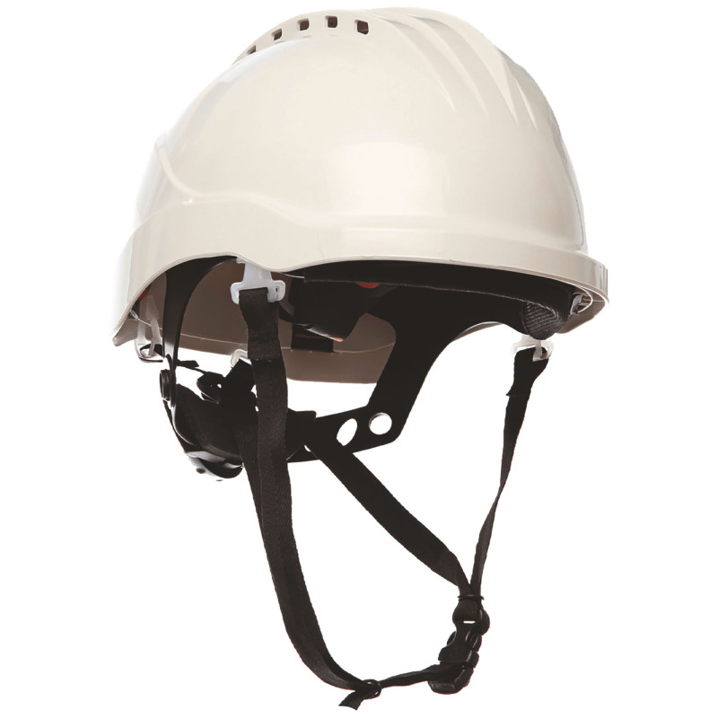 CASQUE DE CHANTIER JUGULAIRE 4 POINTS BLANC ELEC