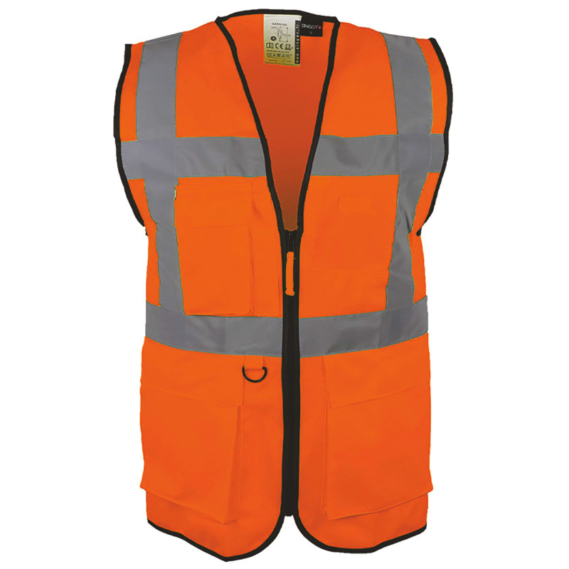 GILET DE SIGNALISATION HAUTE VISIBILITE MULTIPOCHES