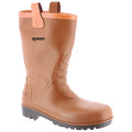 BOTTES COQUEES PVC IMPERMEABLE ET FOURREES ANTOS MARRON S5 CI SR FO
