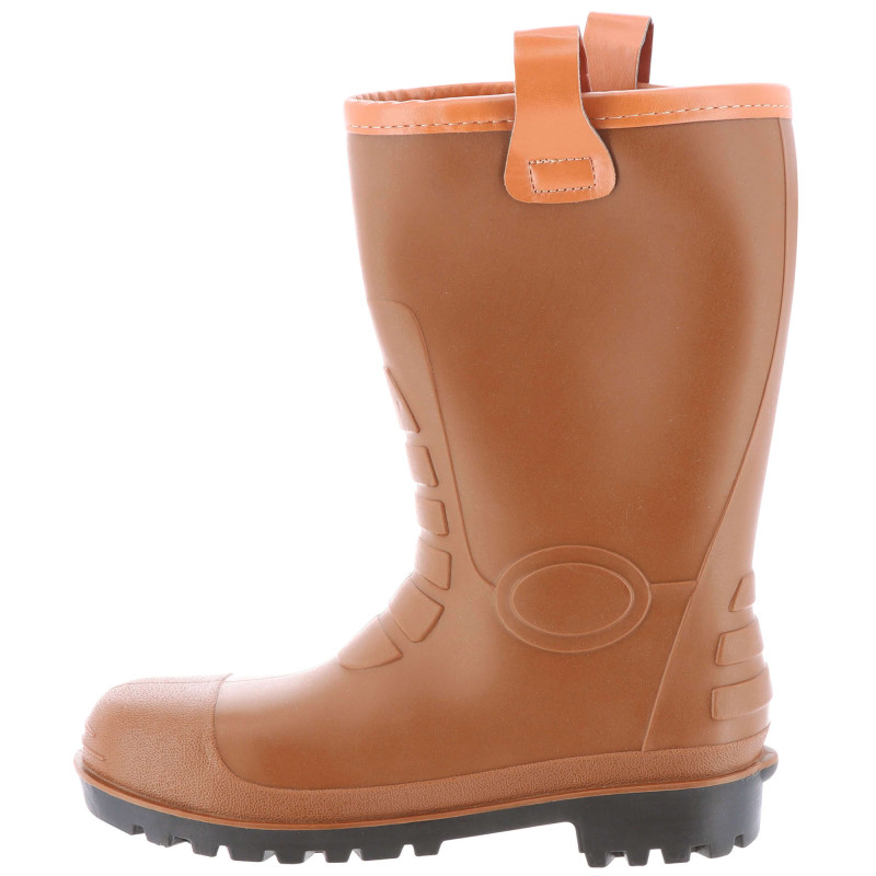 BOTTES COQUEES PVC IMPERMEABLE ET FOURREES ANTOS MARRON S5 CI SR FO