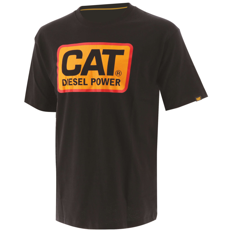 DIESEL POWER TEE TEE-SHIRT CATERPILLAR 100 % COTON NOIR/ORANGE