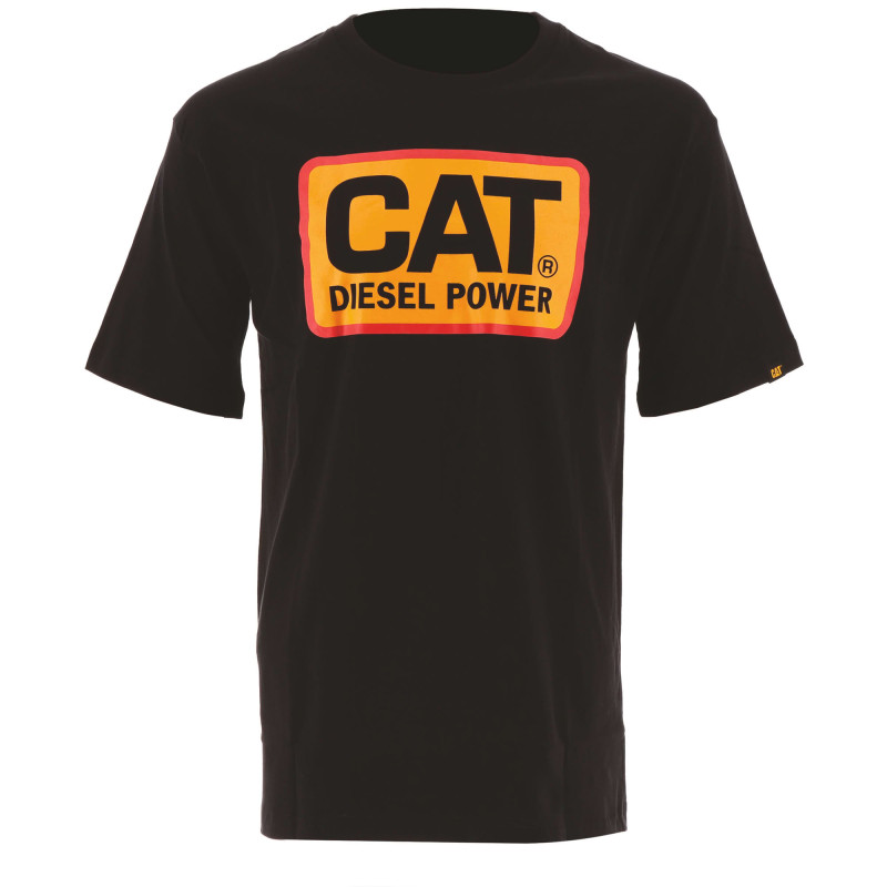 DIESEL POWER TEE TEE-SHIRT CATERPILLAR 100 % COTON NOIR/ORANGE