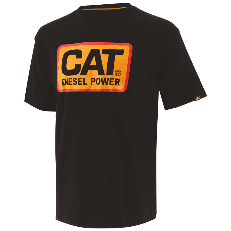 DIESEL POWER TEE TEE-SHIRT CATERPILLAR 100 % COTON NOIR/ORANGE