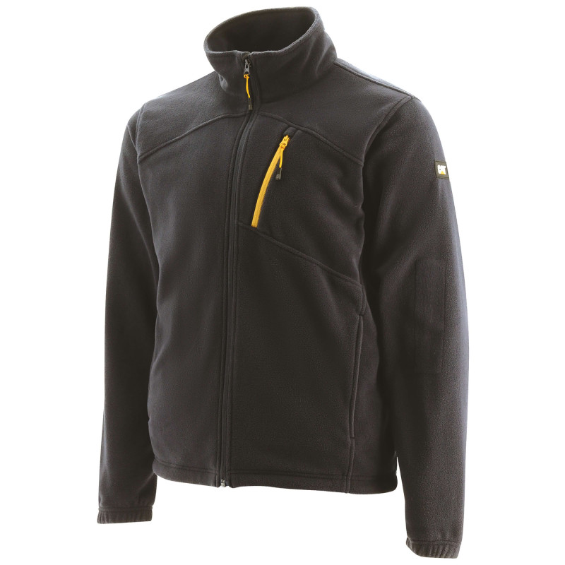 POLAIRE ESSENTIAL FULL ZIP CATERPILLAR, 100 % polyester traitement anti-peluche. 260 gr. Noir.