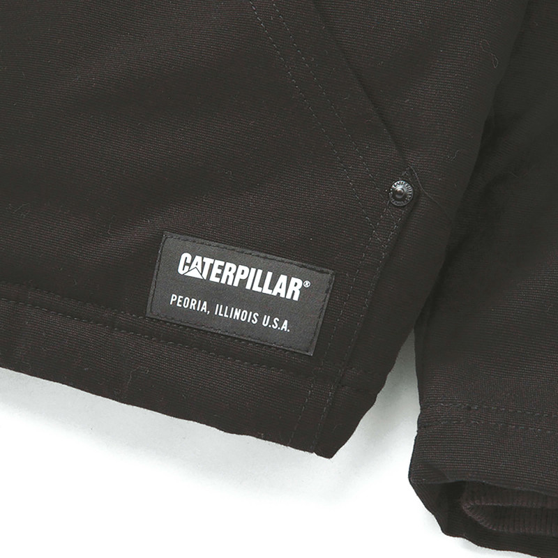 BLOUSON HOODED SHERPA LINED CAT NOIR