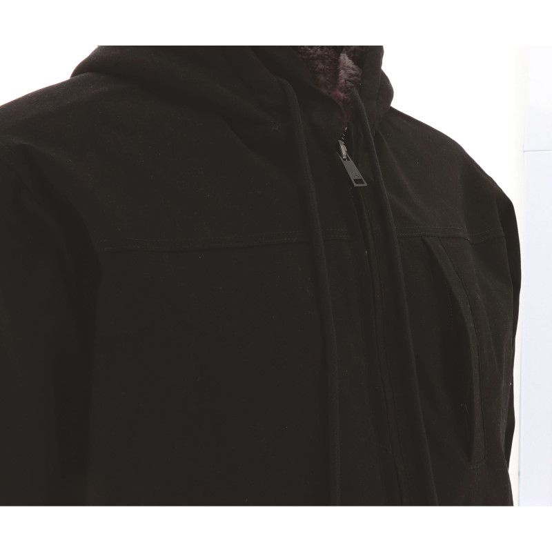 BLOUSON HOODED SHERPA LINED CAT NOIR