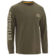 T-SHIRT MANCHES LONGUES TRADEMARK BANNER ARMY MOSS