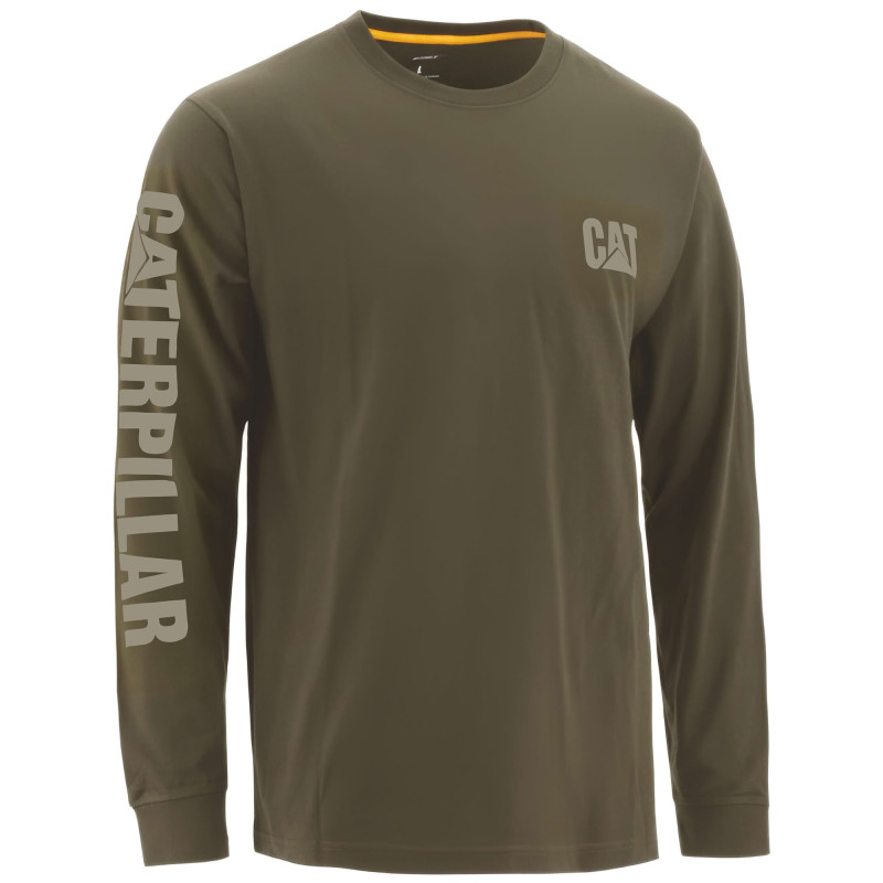 T-SHIRT MANCHES LONGUES TRADEMARK BANNER ARMY MOSS