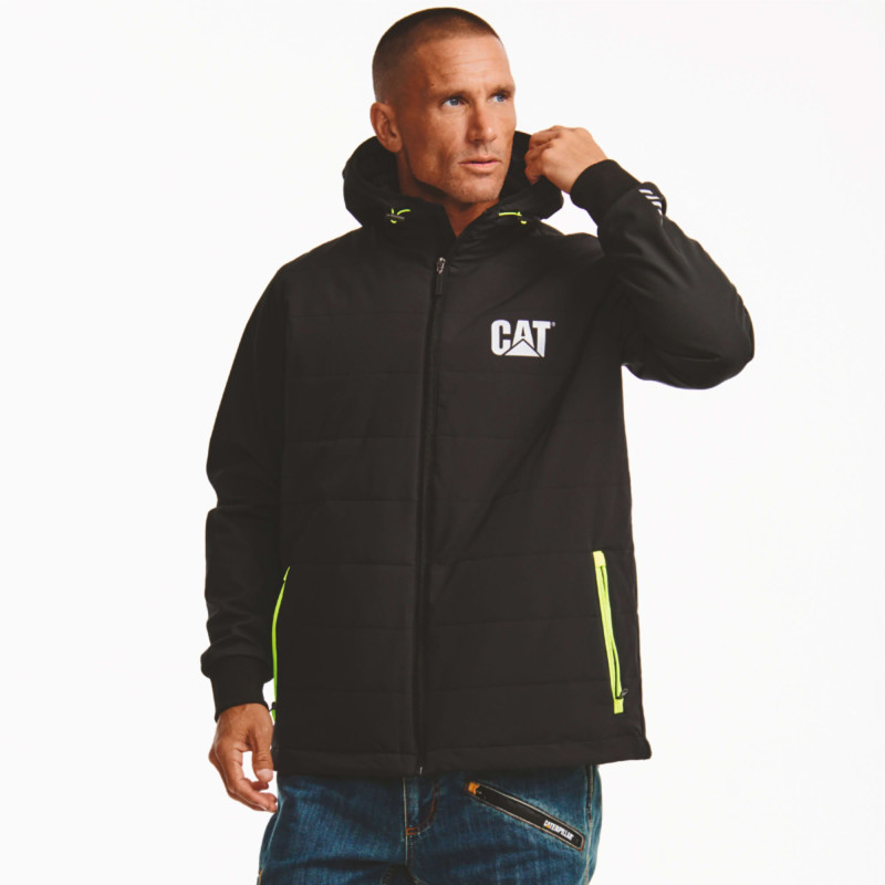 BLOUSON TECH HYBRID CATERPILLAR NOIR/FLUO