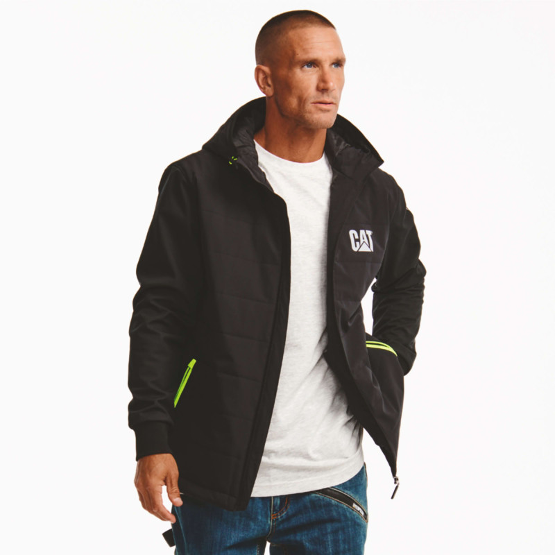 BLOUSON TECH HYBRID CATERPILLAR NOIR/FLUO