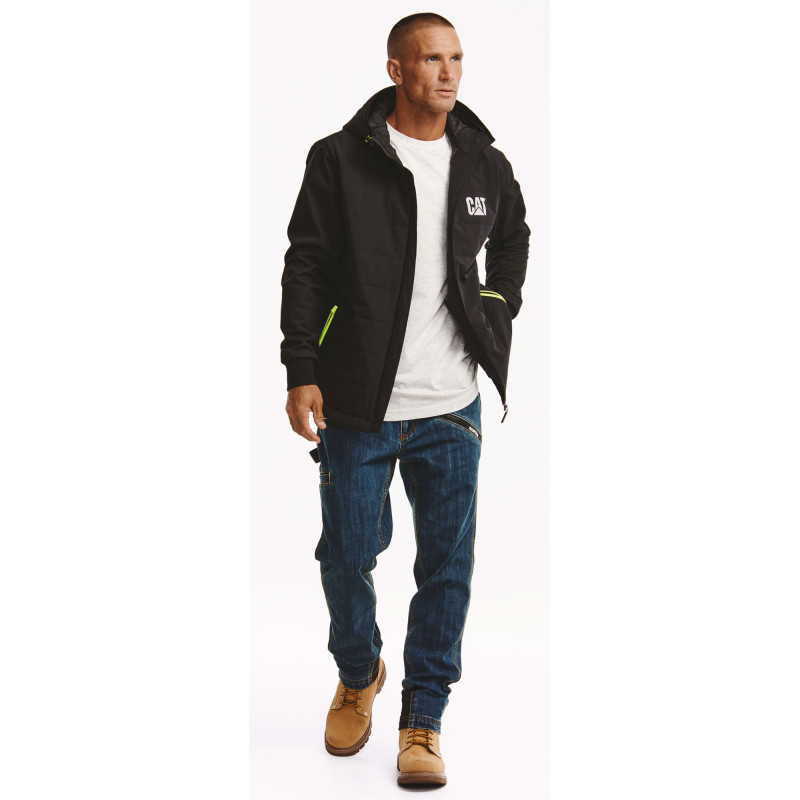 BLOUSON TECH HYBRID CATERPILLAR NOIR/FLUO
