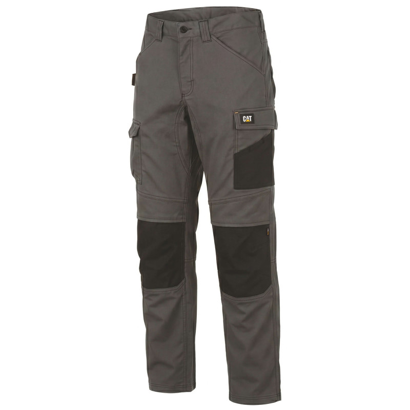 PANTALON ESSENTIAL KNEE POCKET GRIS NOIR CAT