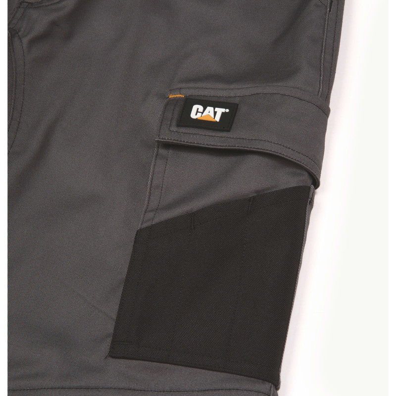 PANTALON ESSENTIAL KNEE POCKET GRIS NOIR CAT