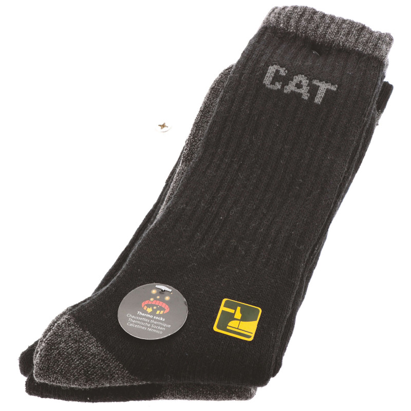 LOT DE 2 PAIRES CHAUSSETTES THERMO HIVER HOMME NOIR