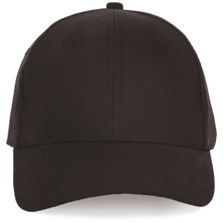 CASQUETTE 6 PANNEAUX NOIR COTON/POLY RECYCLE