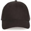 CASQUETTE 6 PANNEAUX NOIR COTON/POLY RECYCLE