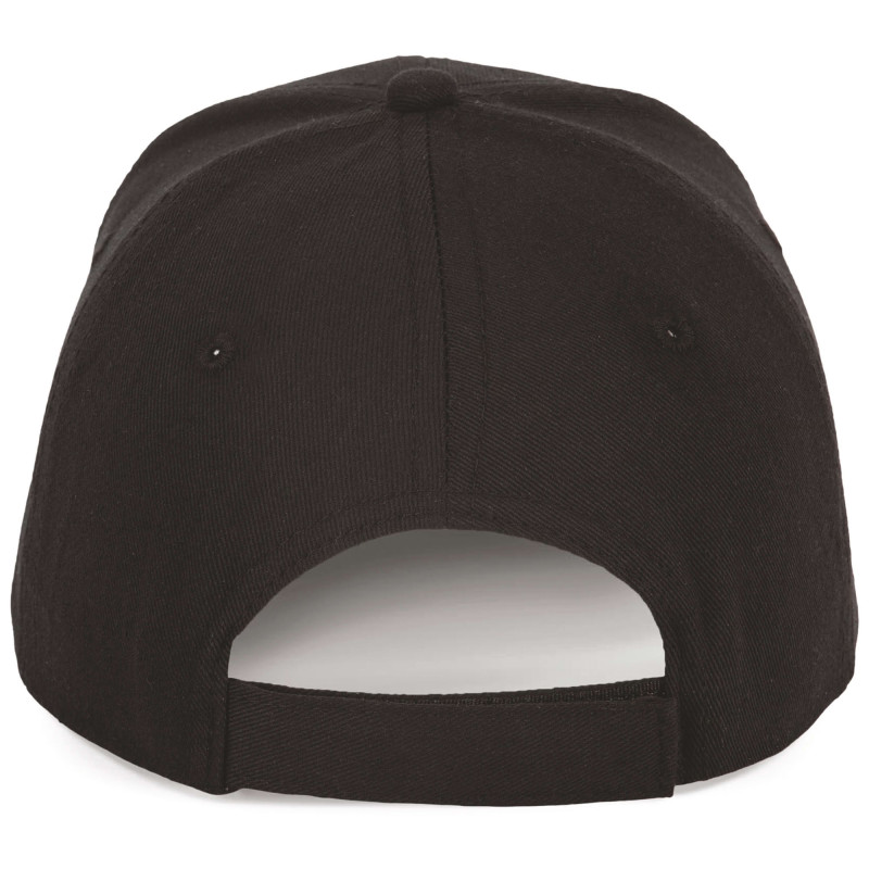 CASQUETTE 6 PANNEAUX NOIR COTON/POLY RECYCLE