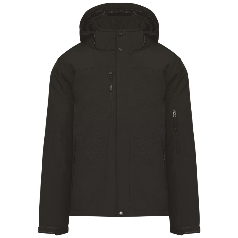 PARKA SOFTSHELL DOUBLEE CAPUCHE NOIR