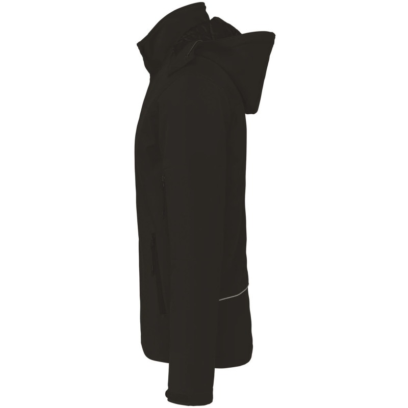 PARKA SOFTSHELL DOUBLEE CAPUCHE NOIR