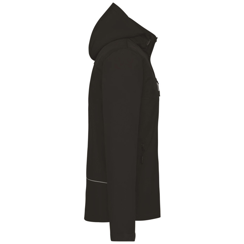PARKA SOFTSHELL DOUBLEE CAPUCHE NOIR