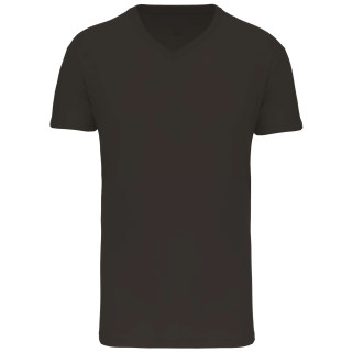 T-SHIRT MANCHES COURTES 100% COTON BIO COL V 145GR NOIR