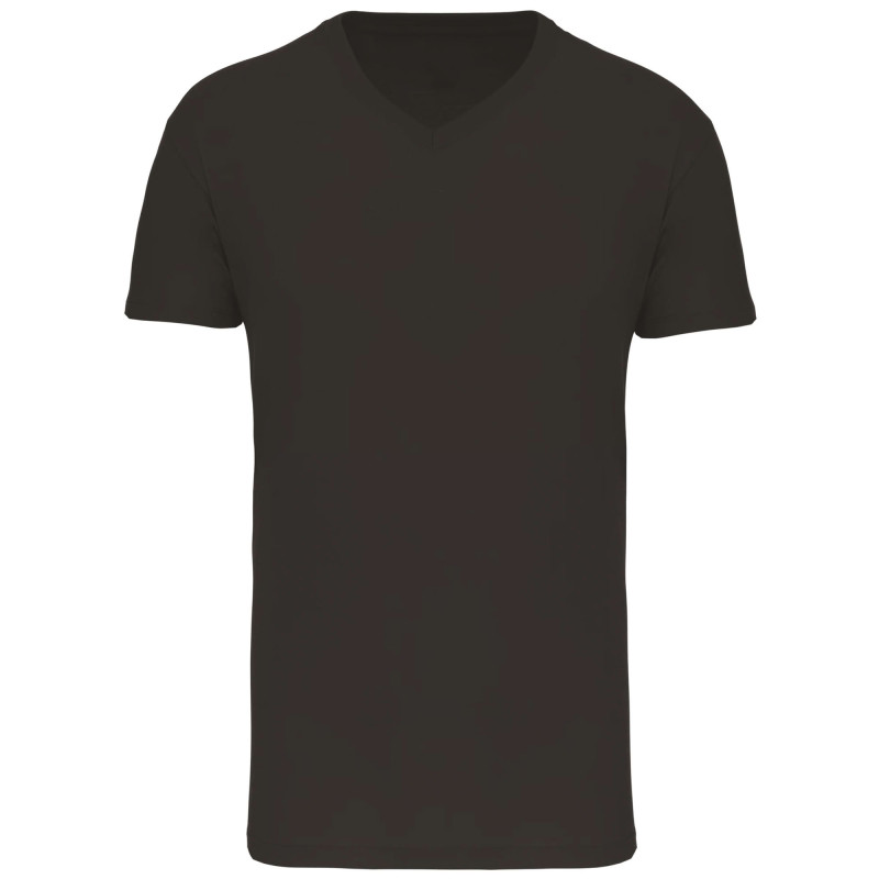 T-SHIRT MANCHES COURTES 100% COTON BIO COL V 145GR NOIR