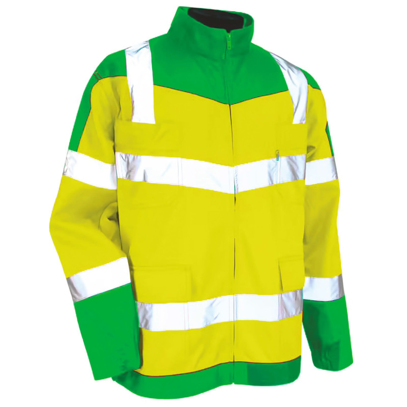 BLOUSON BICOLORE HV JAUNE/VERT URGENCE
